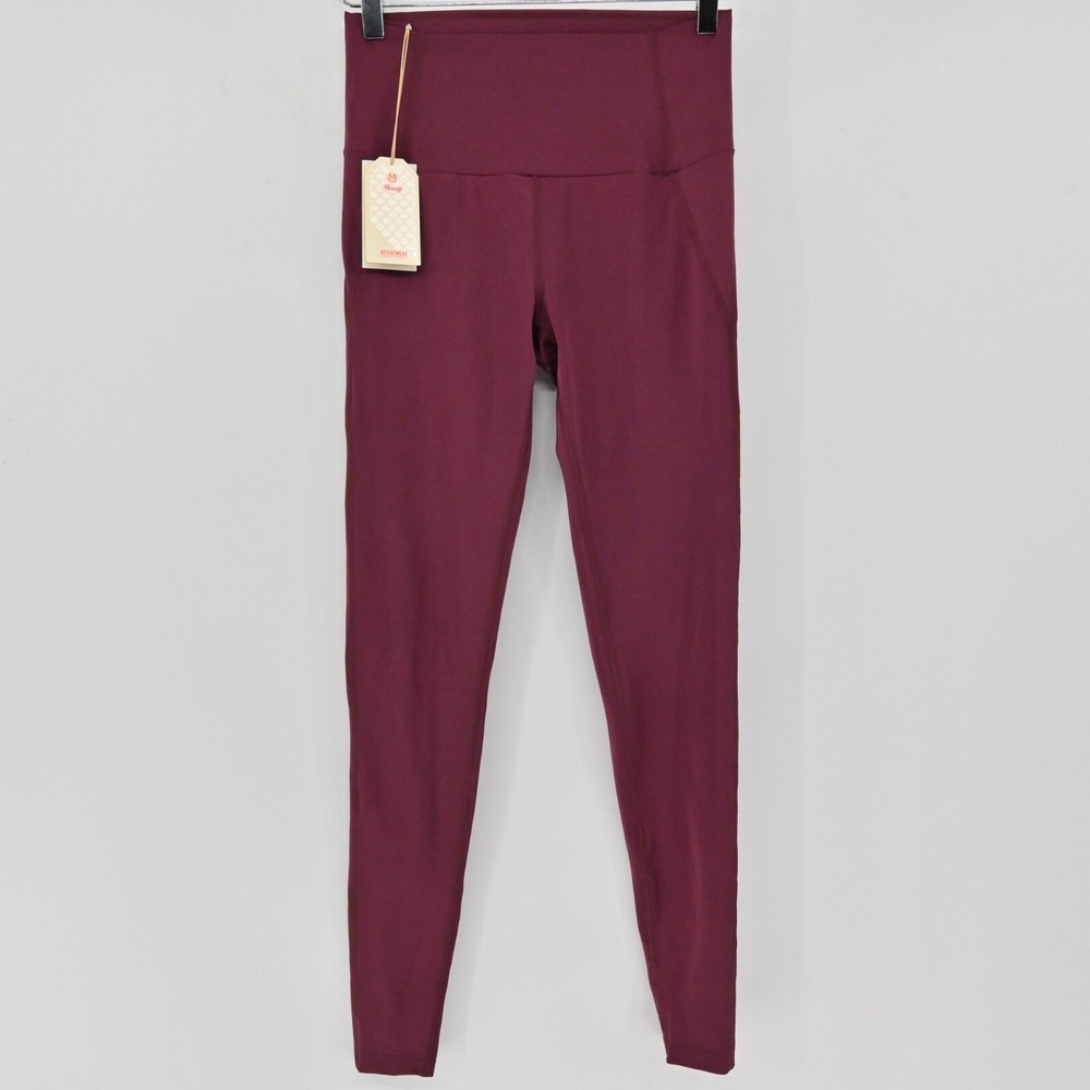Maaji Vienna Balcony Dazeful Leggings Womens Size M Burgundy Activewear Yoga Gym - Picture 1 of 12